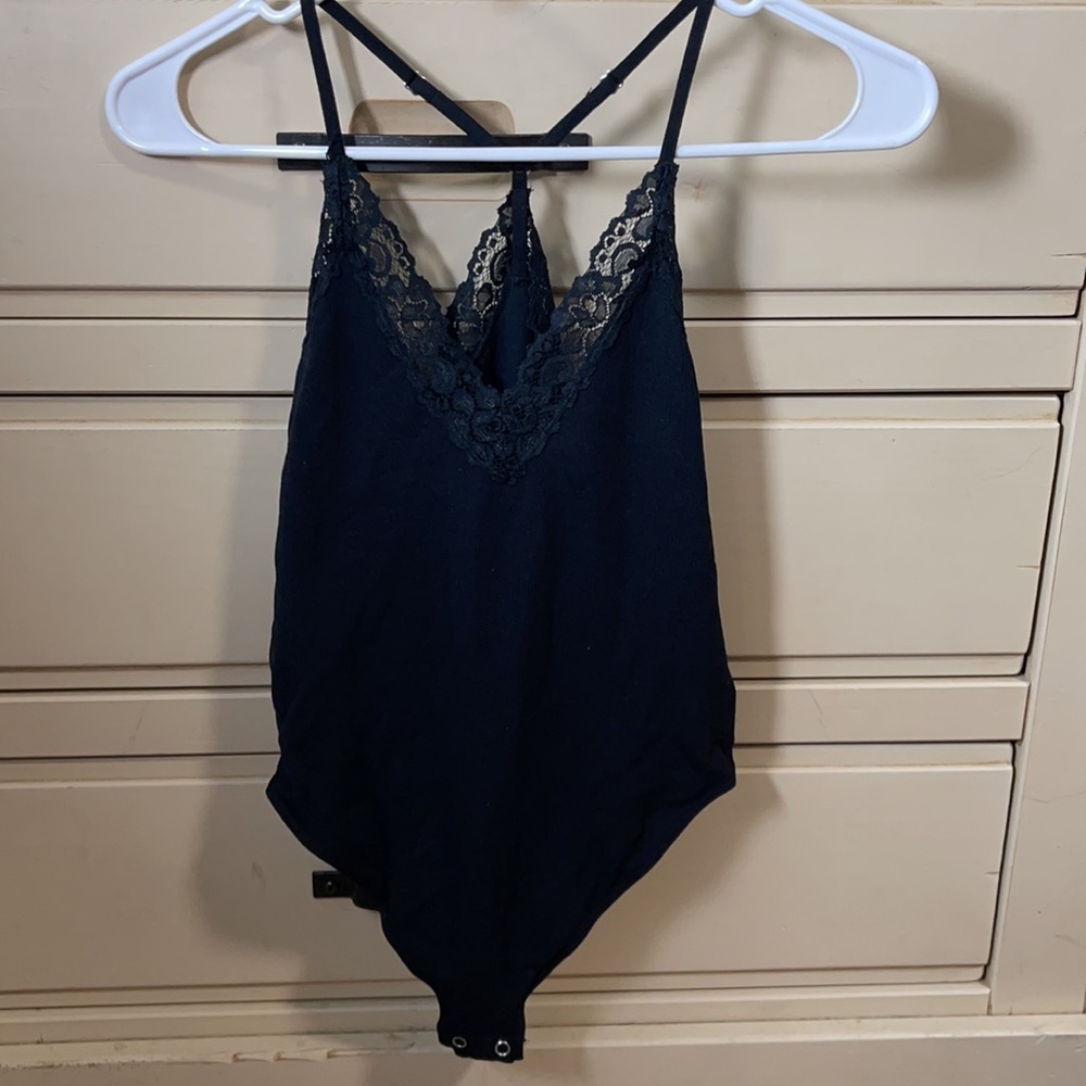 Lace Black Stretchy Lounge Bodysuit